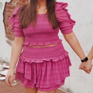 Do + be purple ruffle matching set